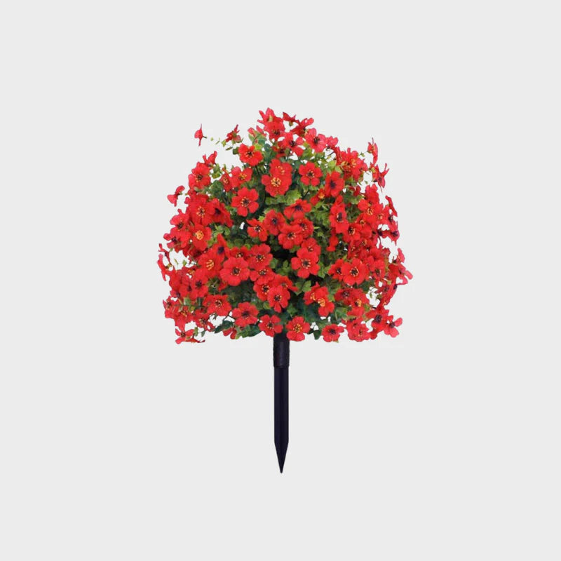 Kunstig Eukalyptus og Violette Blomster Jord-indsats Dekoration