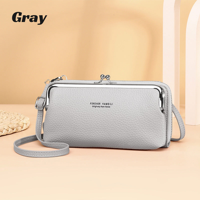 Monikäyttöinen PU nahka matkapuhelin laukku Crossbody olkalaukku