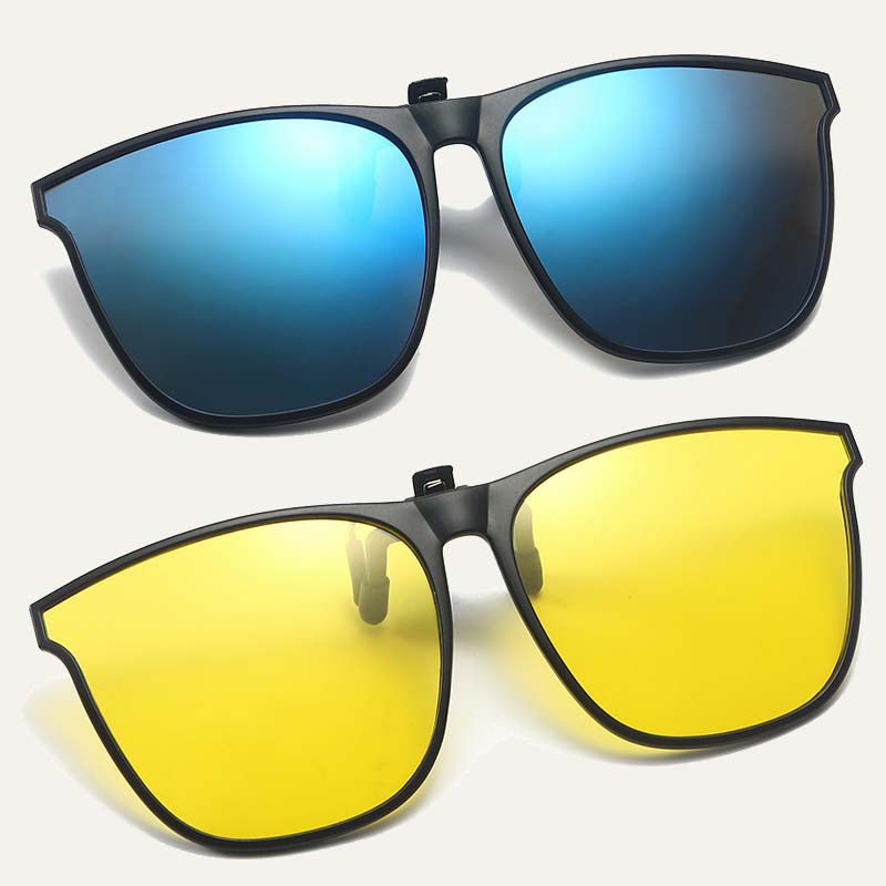 Nya polariserade clip-on solglasögon med uppfällbar design