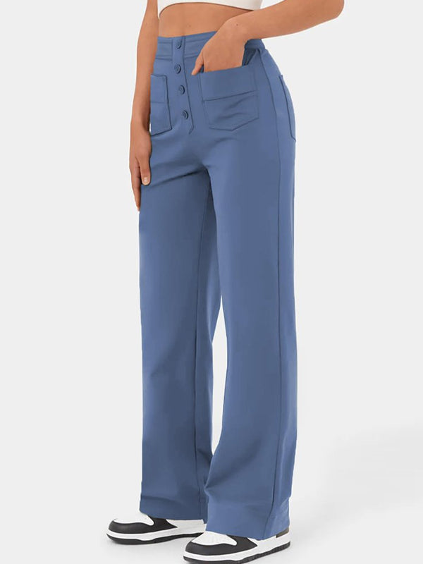 🔥Hot Sale 8000+💷Hyvä hinta🔥Naisten rento korkeavyötäröinen Stretch-housut