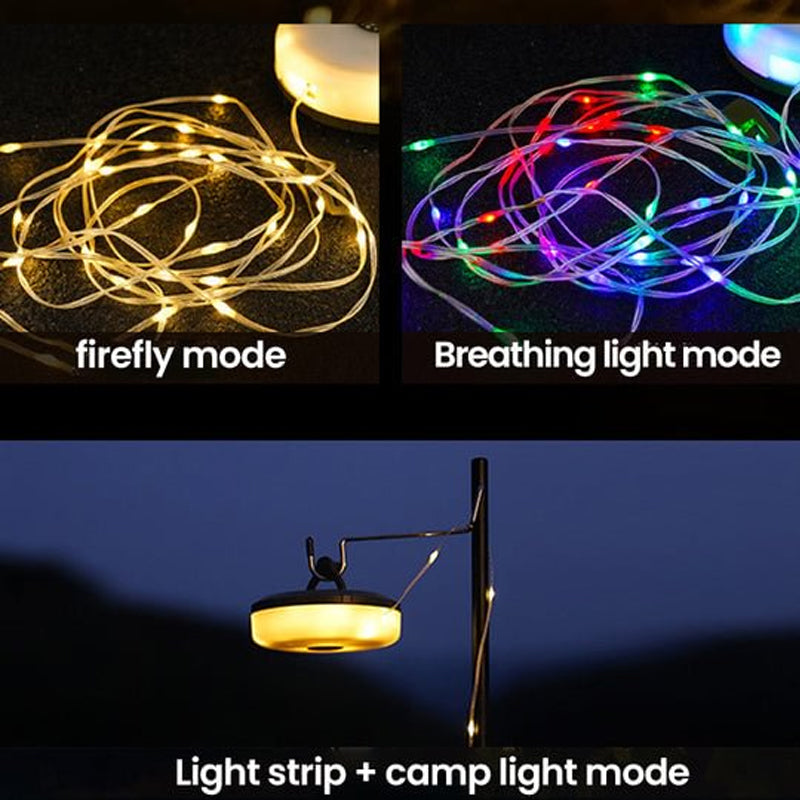 Ulkouima vedenpitävä kannettava Stowable String Light