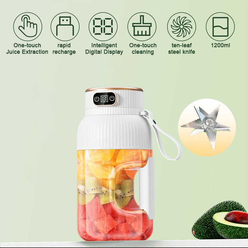Multifunktionaler kannettava juicer-kuppi digitaalisella näytöllä