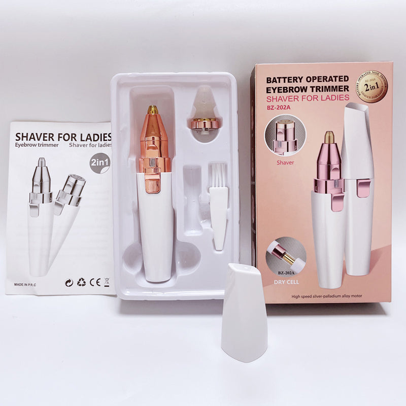 2-in-1 kulmakarvojen ja kasvokarvojen poistolaite naisille