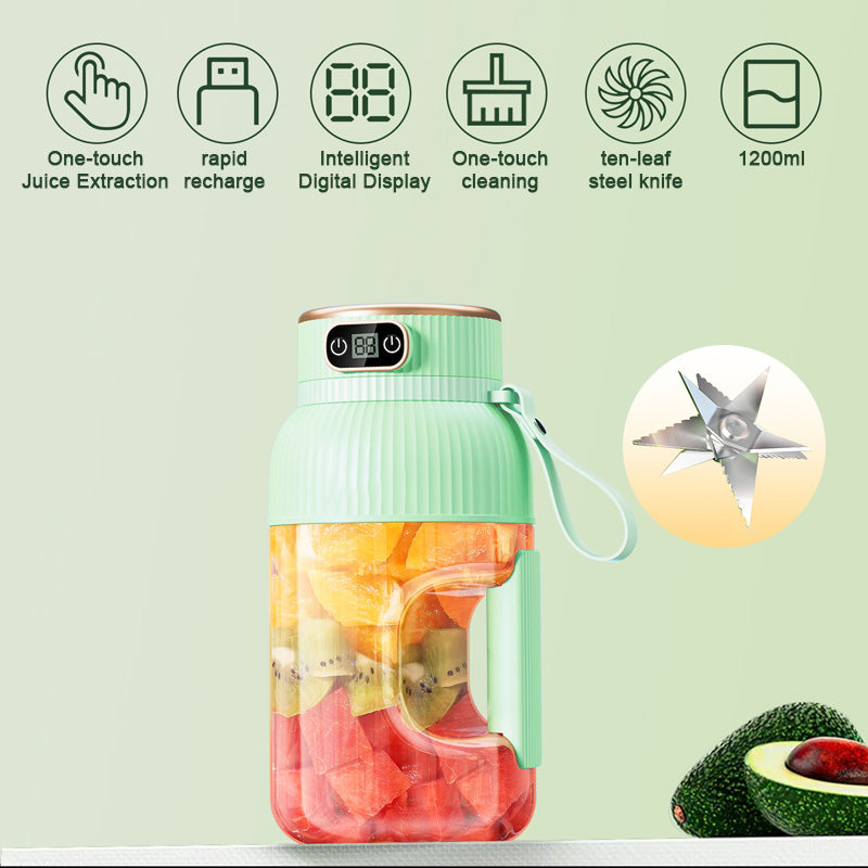 Multifunktionaler kannettava juicer-kuppi digitaalisella näytöllä