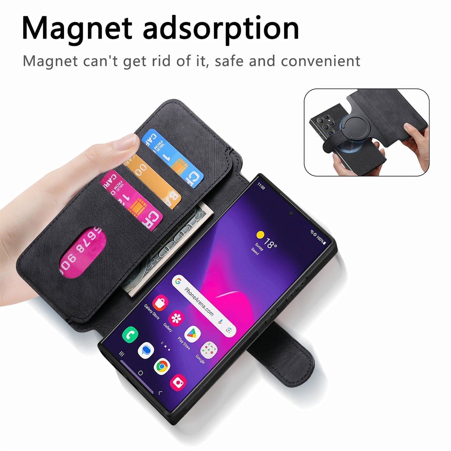 Magneettinen, irrotettava 2-in-1-puhelinkotelo