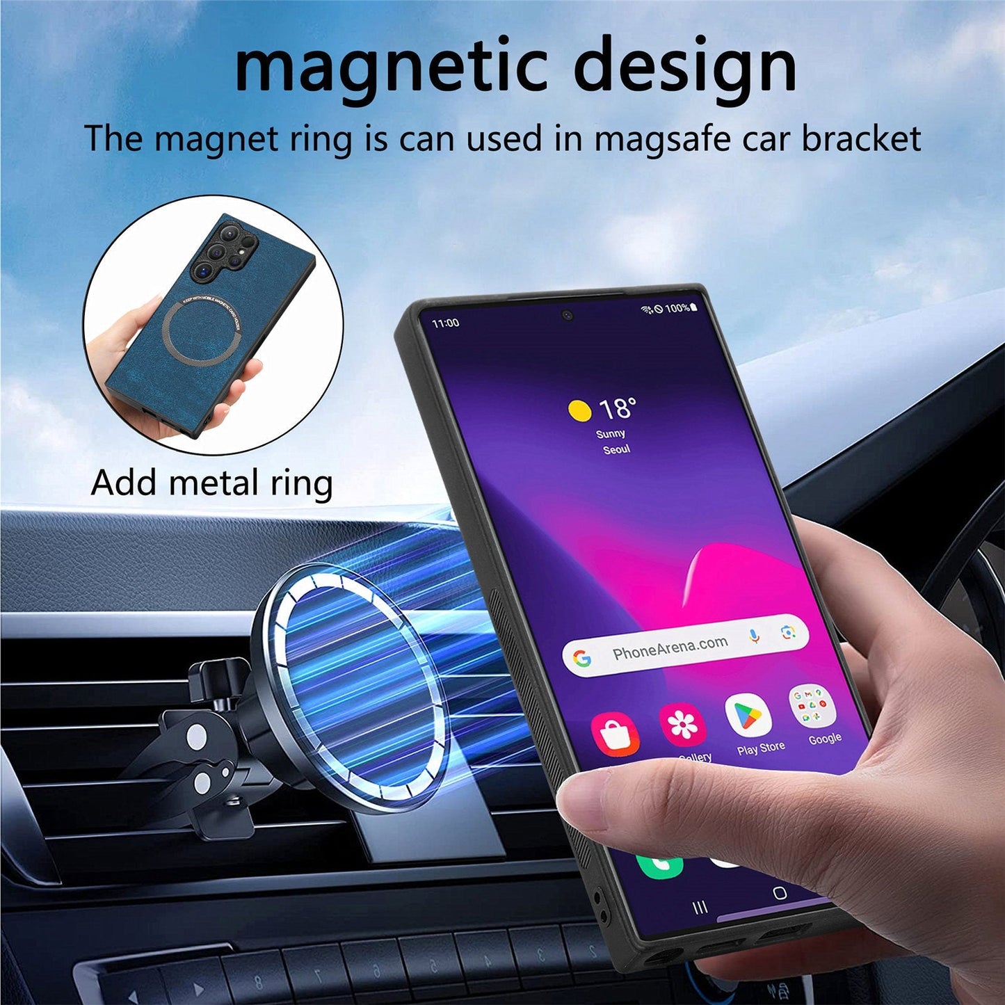 Magneettinen, irrotettava 2-in-1-puhelinkotelo