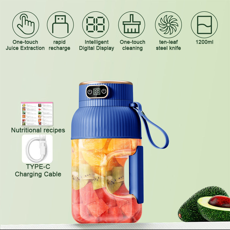 Multifunktionaler kannettava juicer-kuppi digitaalisella näytöllä
