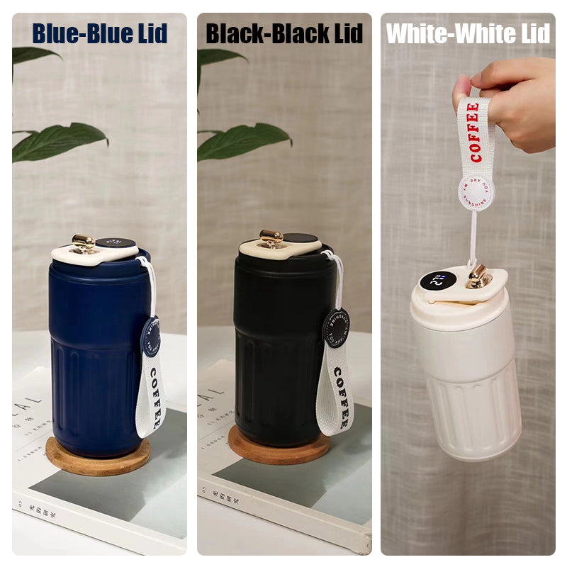 Kahvi termospullo lämpötilanäytöllä