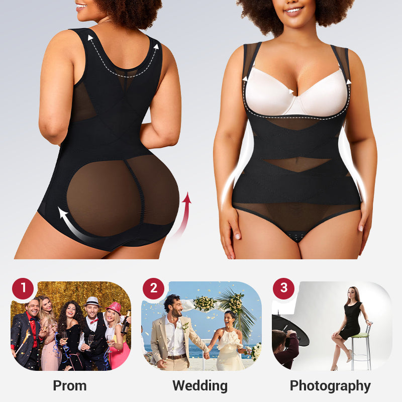 🎉Erikoismyynti - 49% OFF✨3-in-1 Naisten kevytrakenteinen verkkojooga Bodysuit Shaper