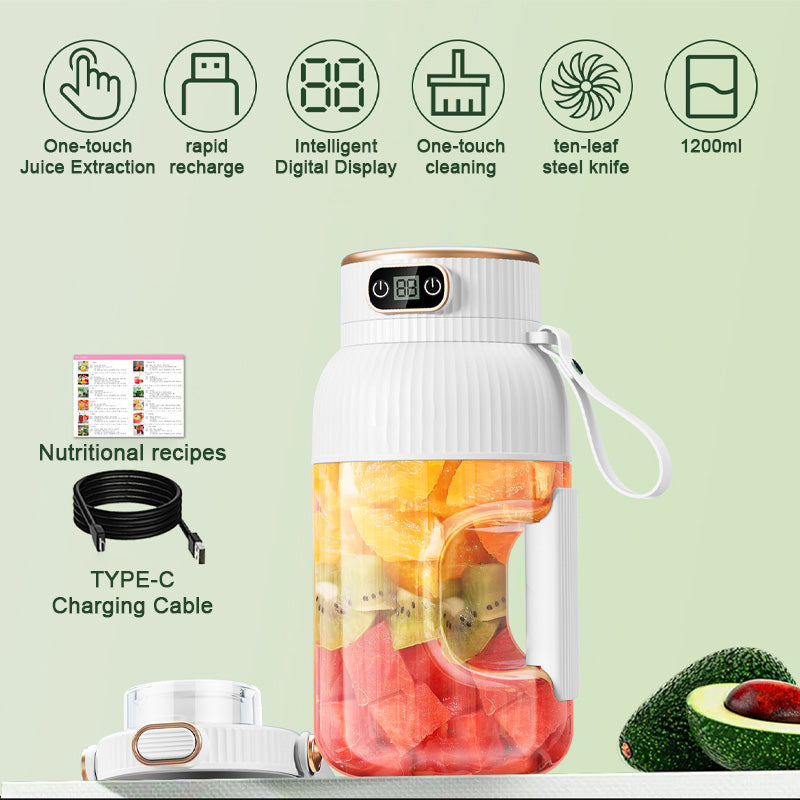 Multifunktionaler kannettava juicer-kuppi digitaalisella näytöllä