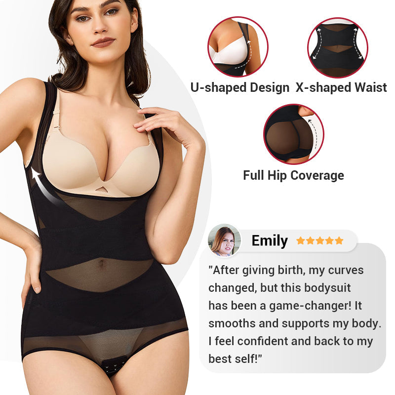 🎉Erikoismyynti - 49% OFF✨3-in-1 Naisten kevytrakenteinen verkkojooga Bodysuit Shaper