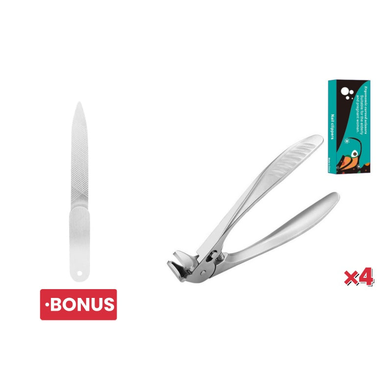⏳ 50% RABAT – SIDSTE DAG! 📢 Negleklipper i Rustfrit Stål med Buede Præcisionsblade – Nem til Tykke Negle & Ældre! ✂️✨