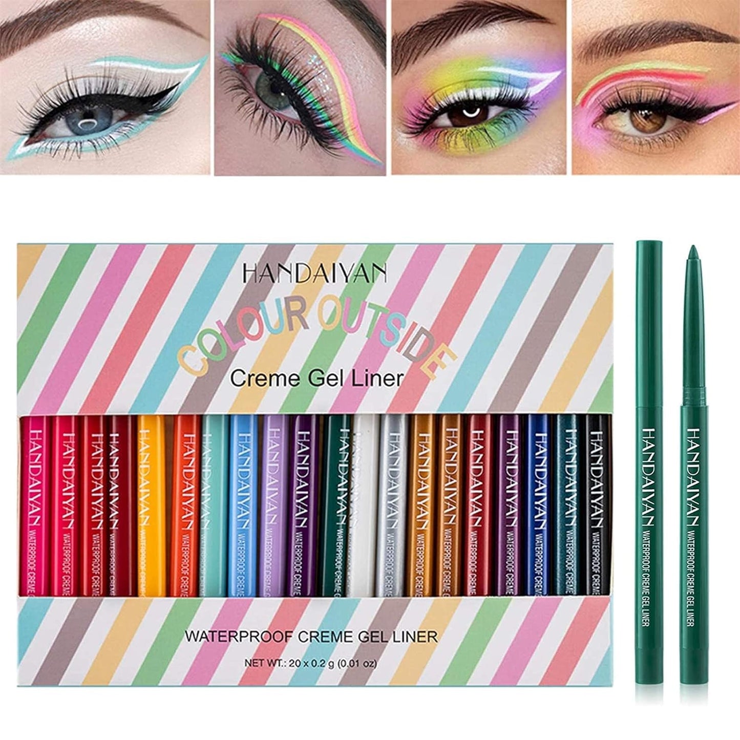 đ„đ„20 PCS vĂ€rilliset silmĂ€nrajauskynĂ€t kynĂ€sarja