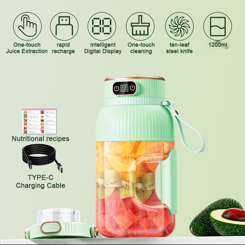 Multifunktionaler kannettava juicer-kuppi digitaalisella näytöllä