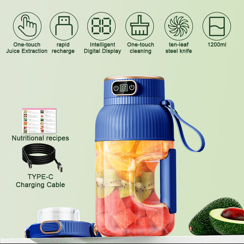 Multifunktionaler kannettava juicer-kuppi digitaalisella näytöllä