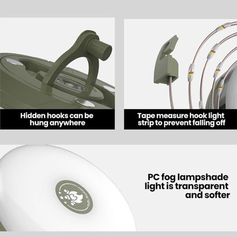 Ulkouima vedenpitävä kannettava Stowable String Light