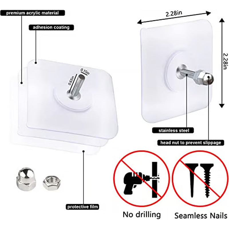 Jäljettömät tarrat ilman lävistyskoukkuja