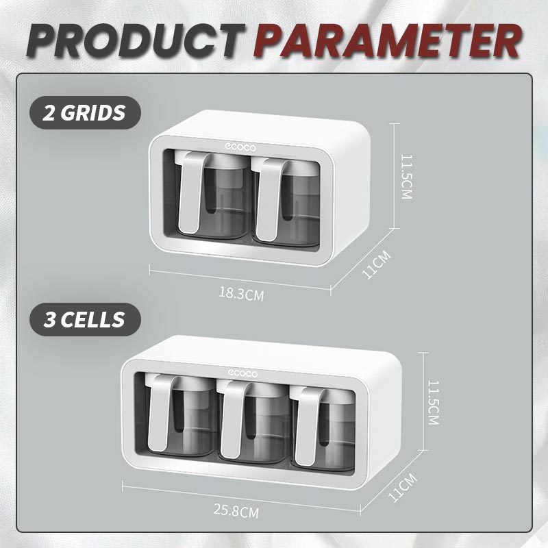 Seinäkiinnitteinen mausteiden säilytysyhdistelmäsarja