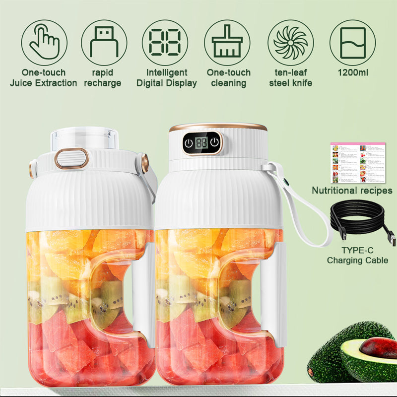 Multifunktionaler kannettava juicer-kuppi digitaalisella näytöllä