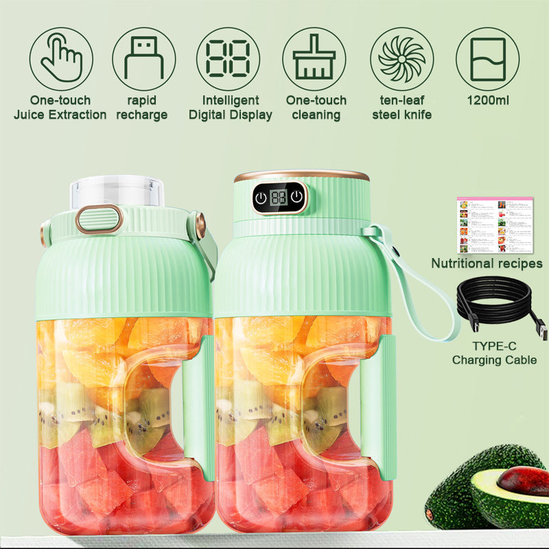 Multifunktionaler kannettava juicer-kuppi digitaalisella näytöllä