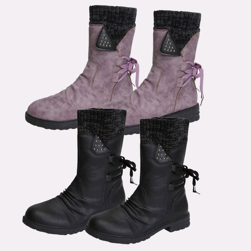 ✨ Naisten villaiset lämpimät korkeatoppaiset maahantuodut italialaiset lehmännahkaiset talvisaappaat