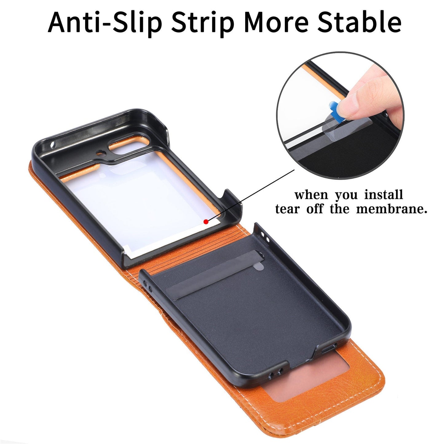 Korttipaikka Nahka Flip Phone Case