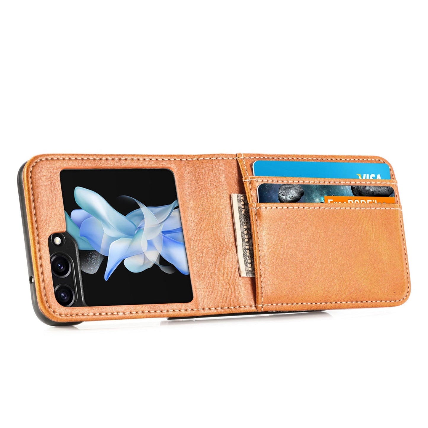 Korttipaikka Nahka Flip Phone Case