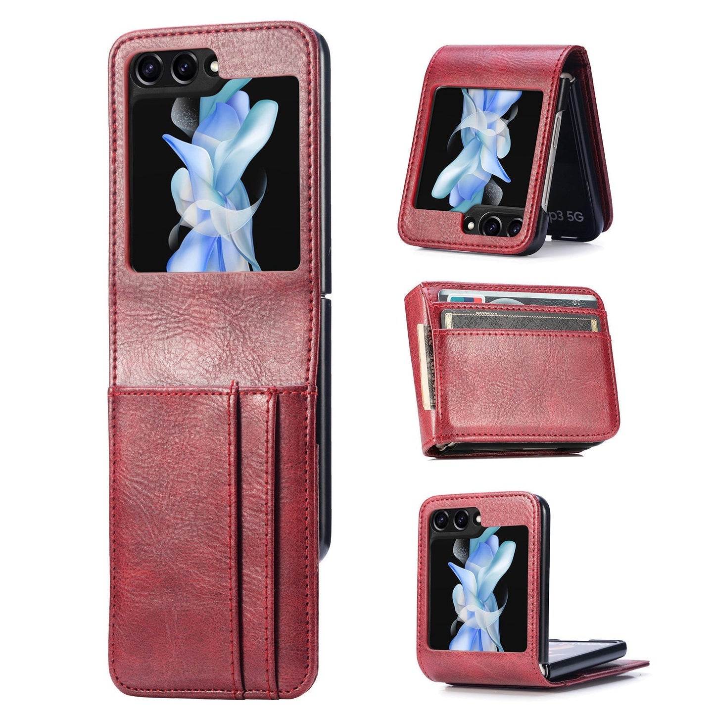 Korttipaikka Nahka Flip Phone Case