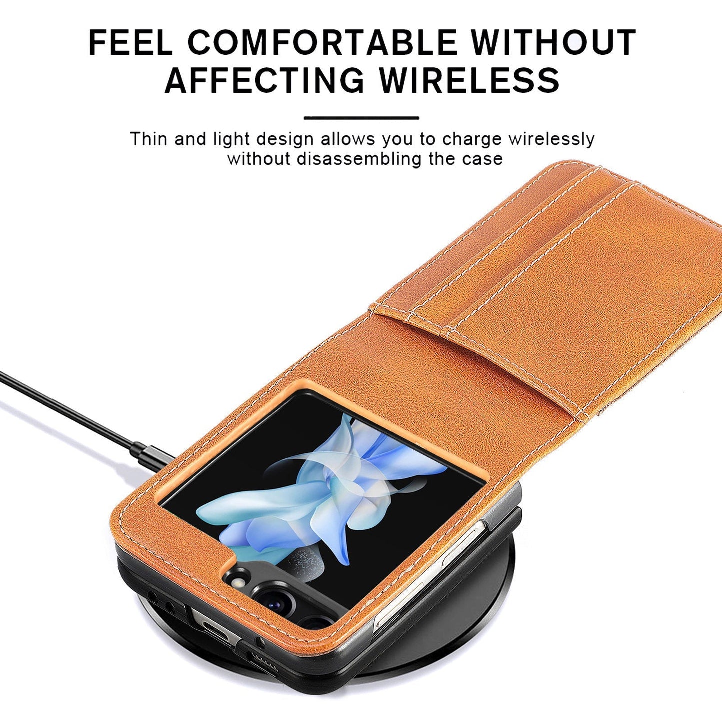 Korttipaikka Nahka Flip Phone Case
