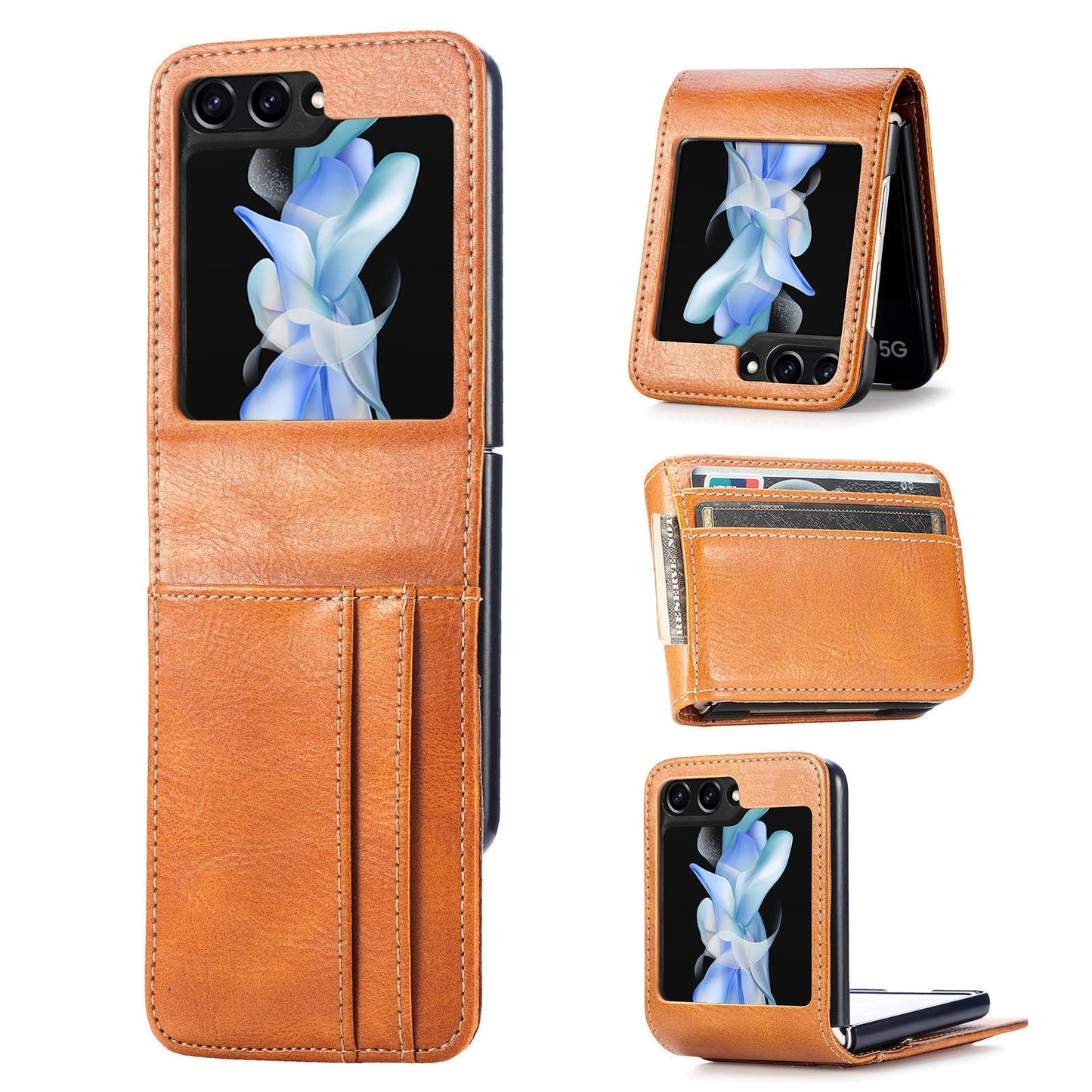 Korttipaikka Nahka Flip Phone Case