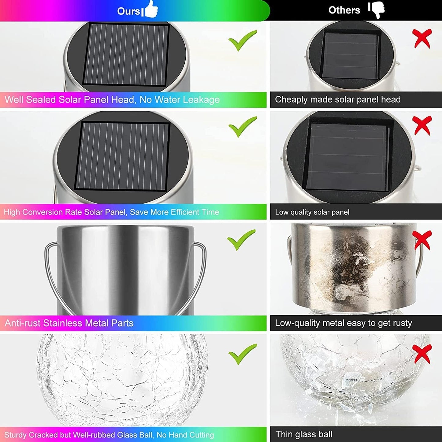 Solar Mosaic Crackle Globes LED-puutarha valot
