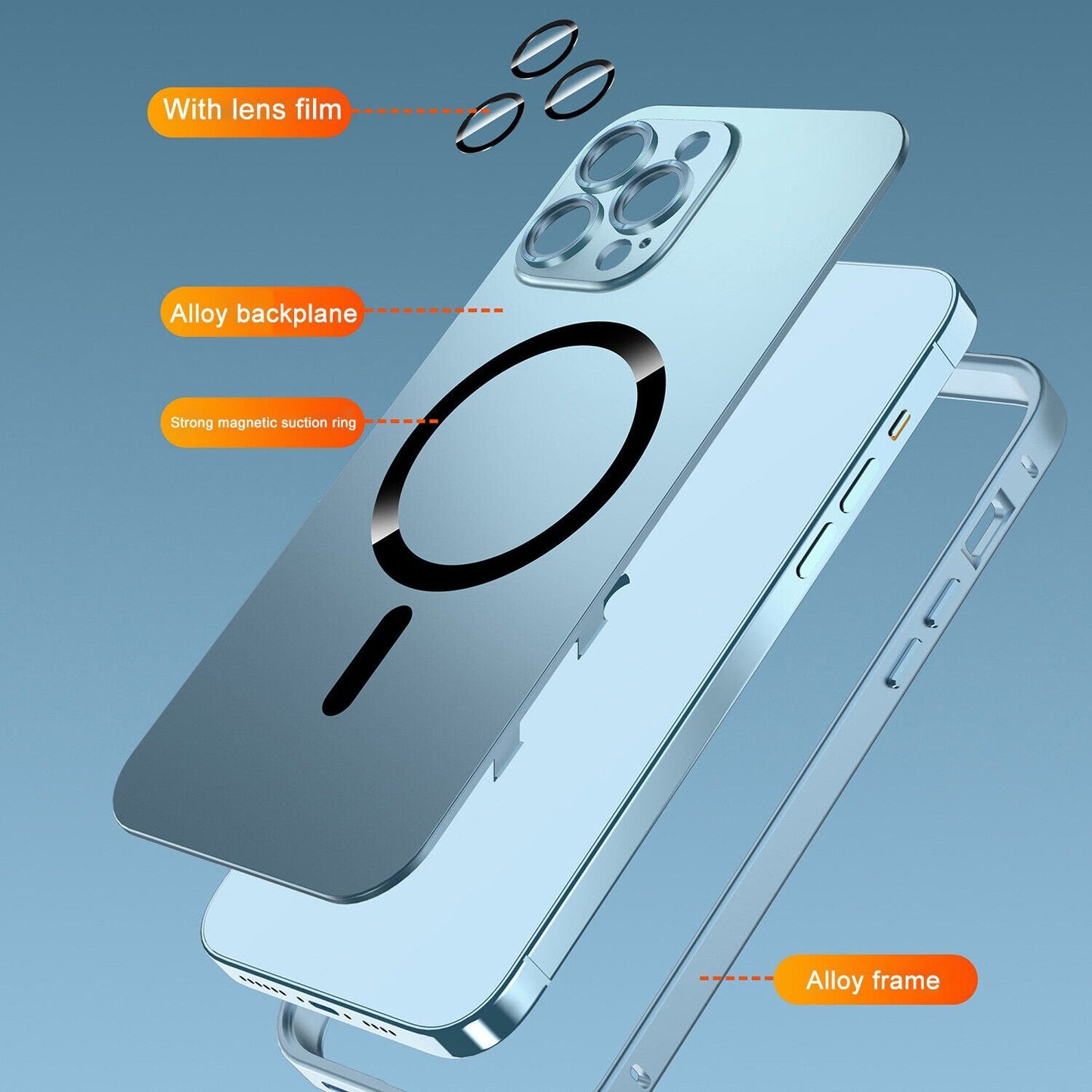 Magneettinen lataus Anti-collision Matte Protective Case -suojakotelo