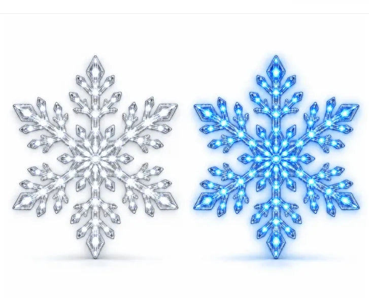 ❄️✨ LED Snefnug Væglys — 3D Juledekoration med Fjernbetjening & Blå/Hvid Lysglød