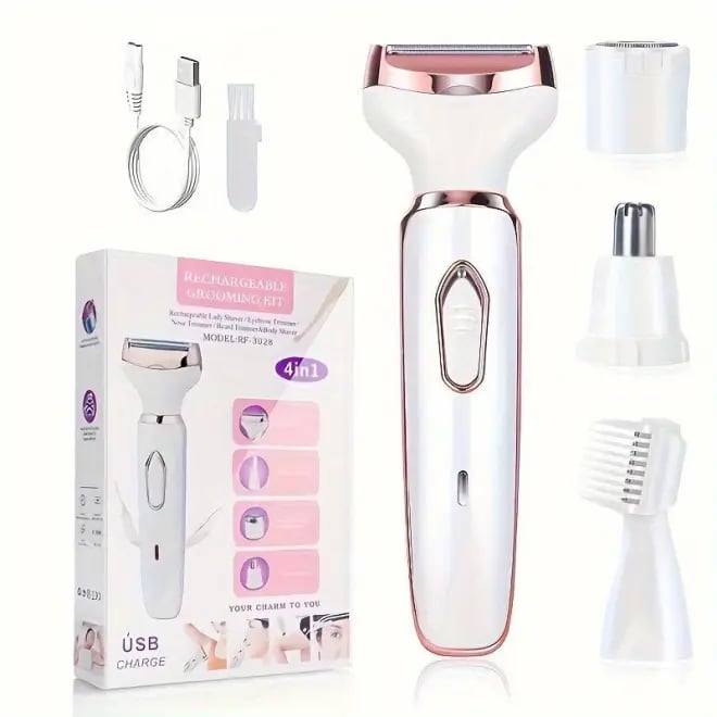 Comfort 4 in 1 Electric Shaver for Ladies, Epilator hiustenpoistoon, langaton kehon kauneusinstrumentti, lahja Halloweenille ja joululle, syksyn lahja