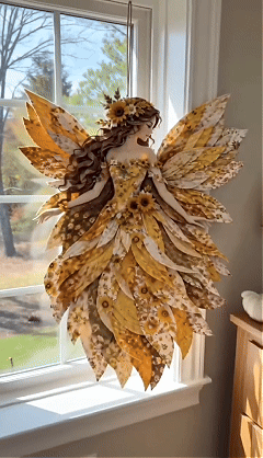 🧚♀️🌸 Premium-gør-det-selv-sæt »Fairy Patchwork« | Lagdelt stof i høj kvalitet med blomsterformede vinger – håndlavet fantasivægdekoration, du selv kan lave ✨
