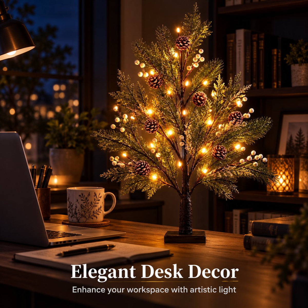 🎄💡 LED-trælampe – Naturlig elegance til enhver sæson 🌿✨