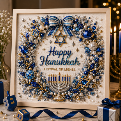 🕎✨ Hanukkah Perlekunst DIY-Sæt — skab noget smukt sammen, én perle ad gangen