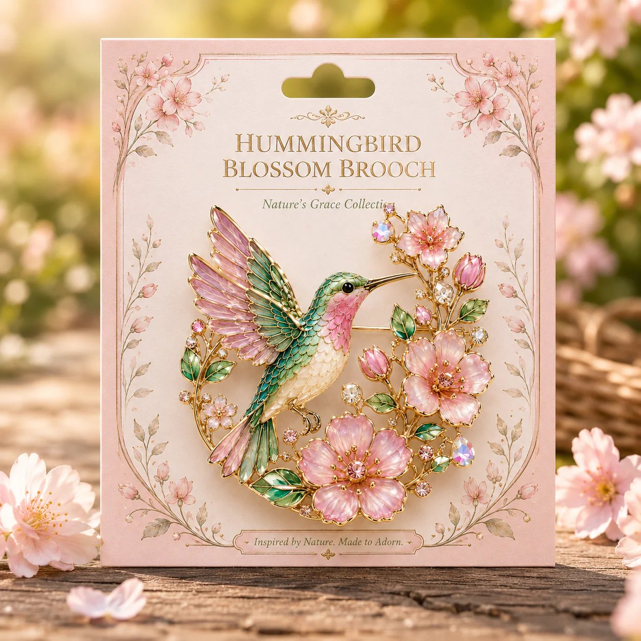 🌸 Limited Edition 2026 Kolibri Blomsterbroche – Elegant Blomster- og Fuglebroche, Smykkegave til Kvinder