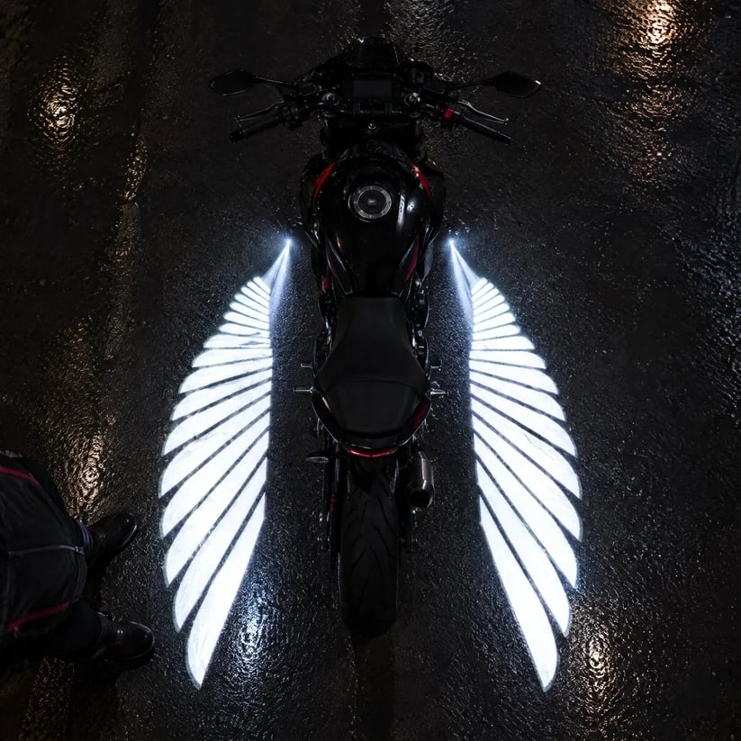 🏍️ LED-projektorlampe til motorcykler i form af englevinger