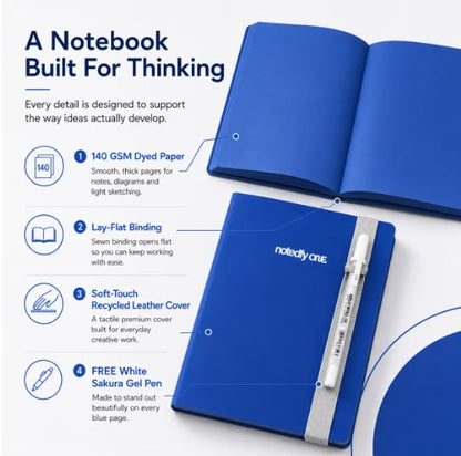 📘 Notedfy Think Blue Notebook – En Anden Slags Side til Bedre Idéer 💙