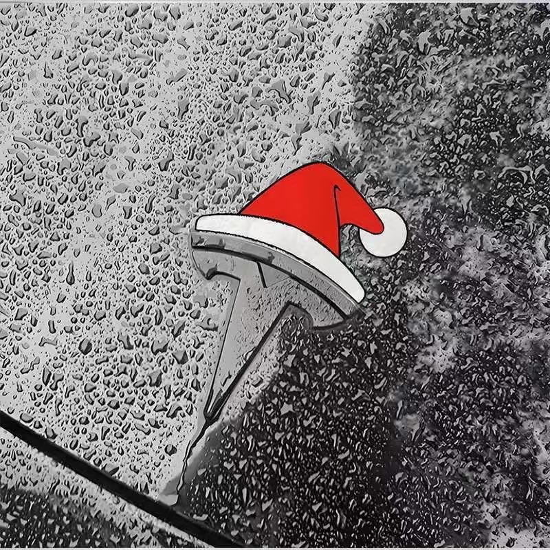 🎅🚗 Julehue til bilens emblem — Vandtæt, genanvendelig julepynt til ethvert bilmærke