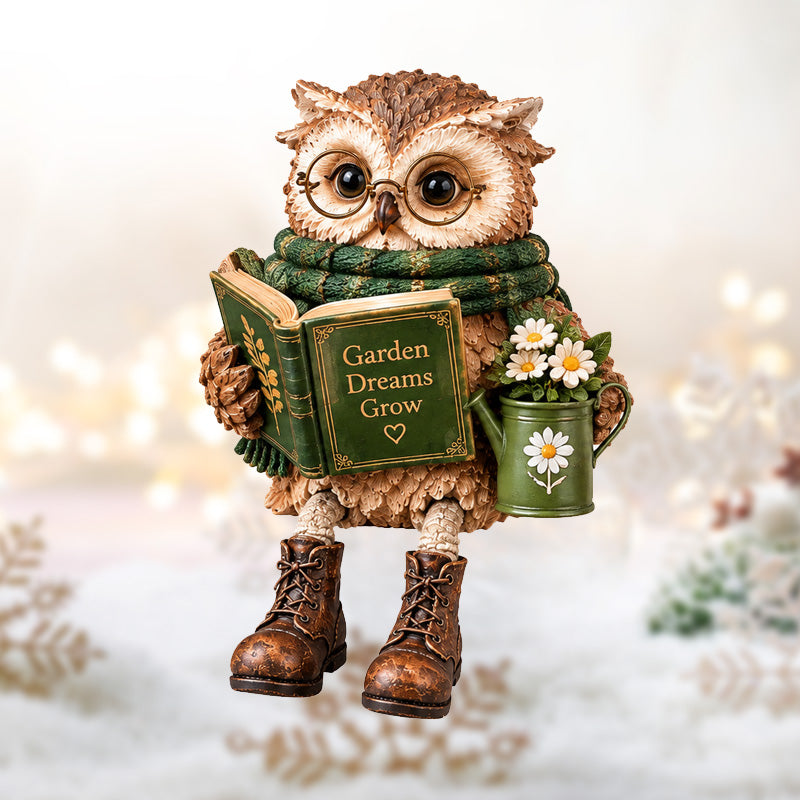 🦉 Varmhjertet læsende uglefigur 📚