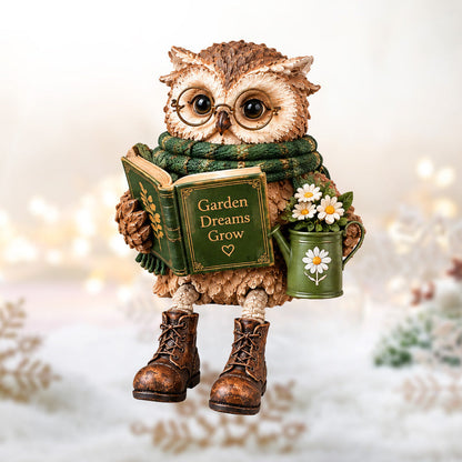 🦉 Varmhjertet læsende uglefigur 📚