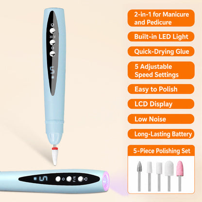💅 Bærbar 2-i-1 Neglebor & UV Gel Neglelampe