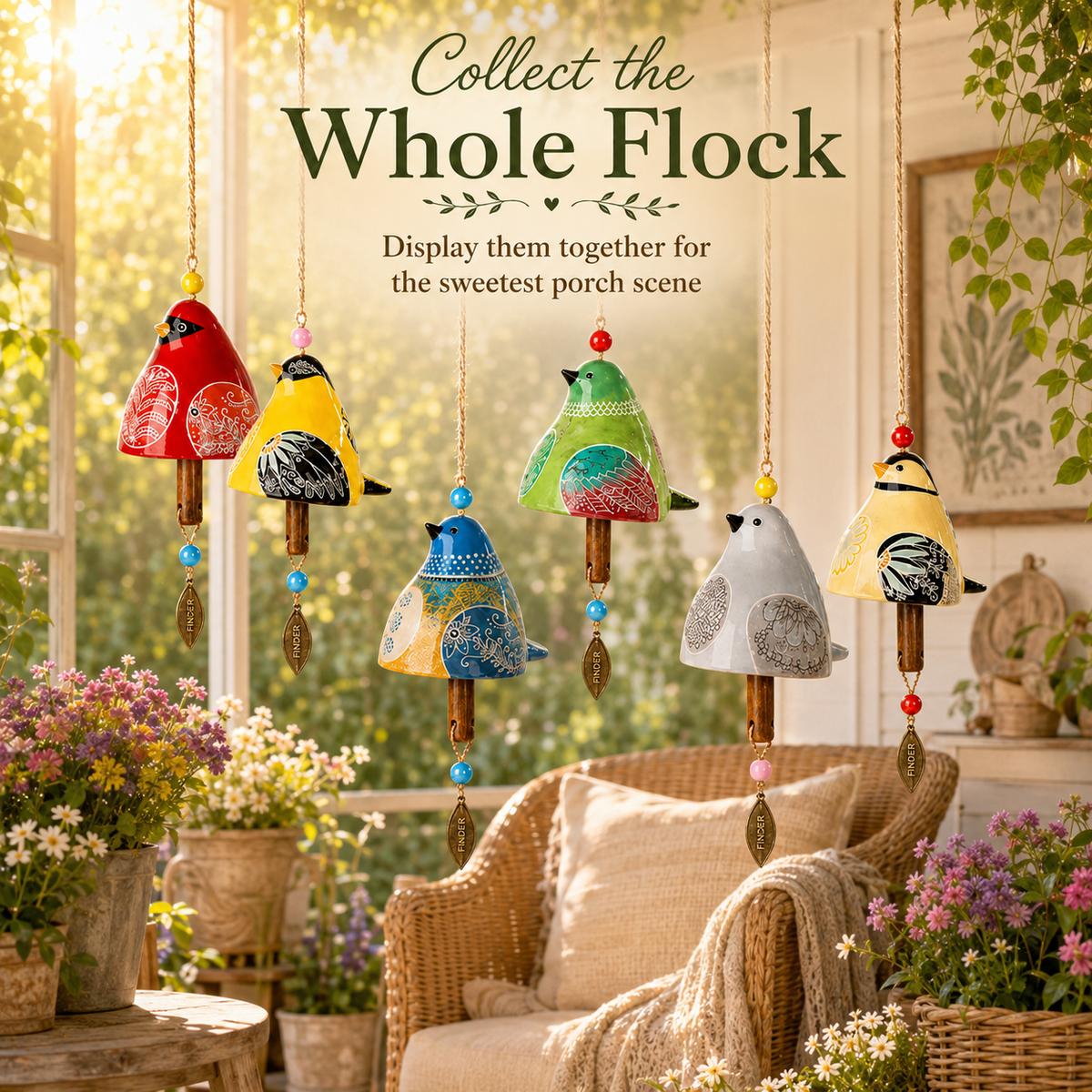 🐦🎨 Garden Songbird Wind Chime – et strejf af farve og sang til veranda og have 🌿