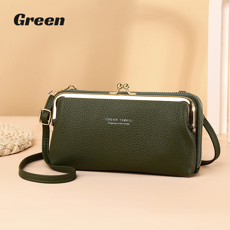 Monikäyttöinen PU nahka matkapuhelin laukku Crossbody olkalaukku