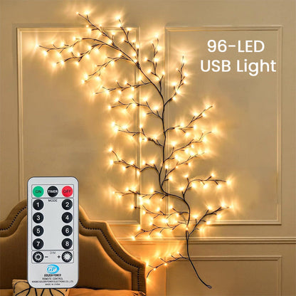 ✨ Fleksibelt LED-grenlys | Fjernbetjent julepynt til væggen 🕯️