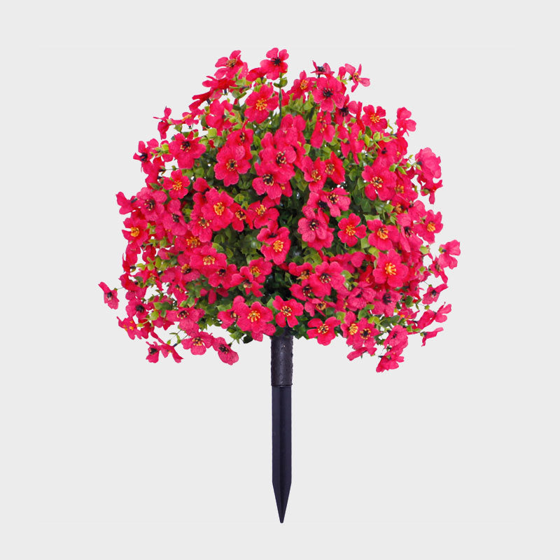 Kunstig Eukalyptus og Violette Blomster Jord-indsats Dekoration