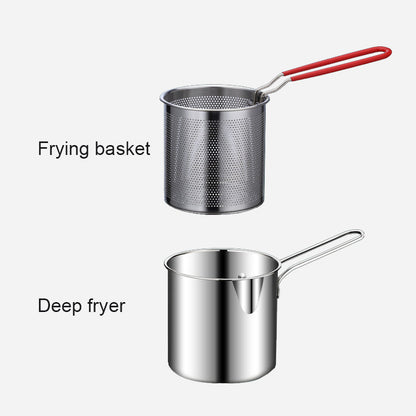 🍟 Mini-frituregryde i rustfrit stål med friturekurv – perfekt til små portioner! 🍳