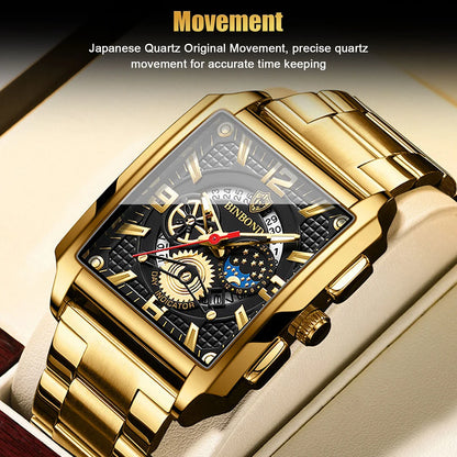 Miesten täysin automaattinen neliömallinen kellokalenterikello